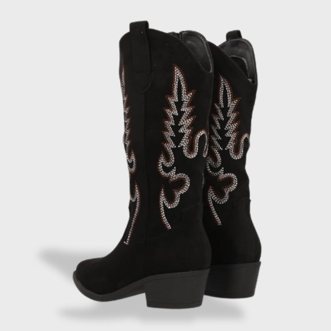 Embroidered Suede Cowboy Boots for Women - View 9