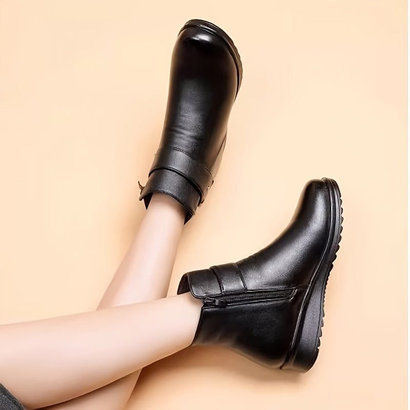 Fleece-Lined Buckle Ankle Boots for Women - View 7