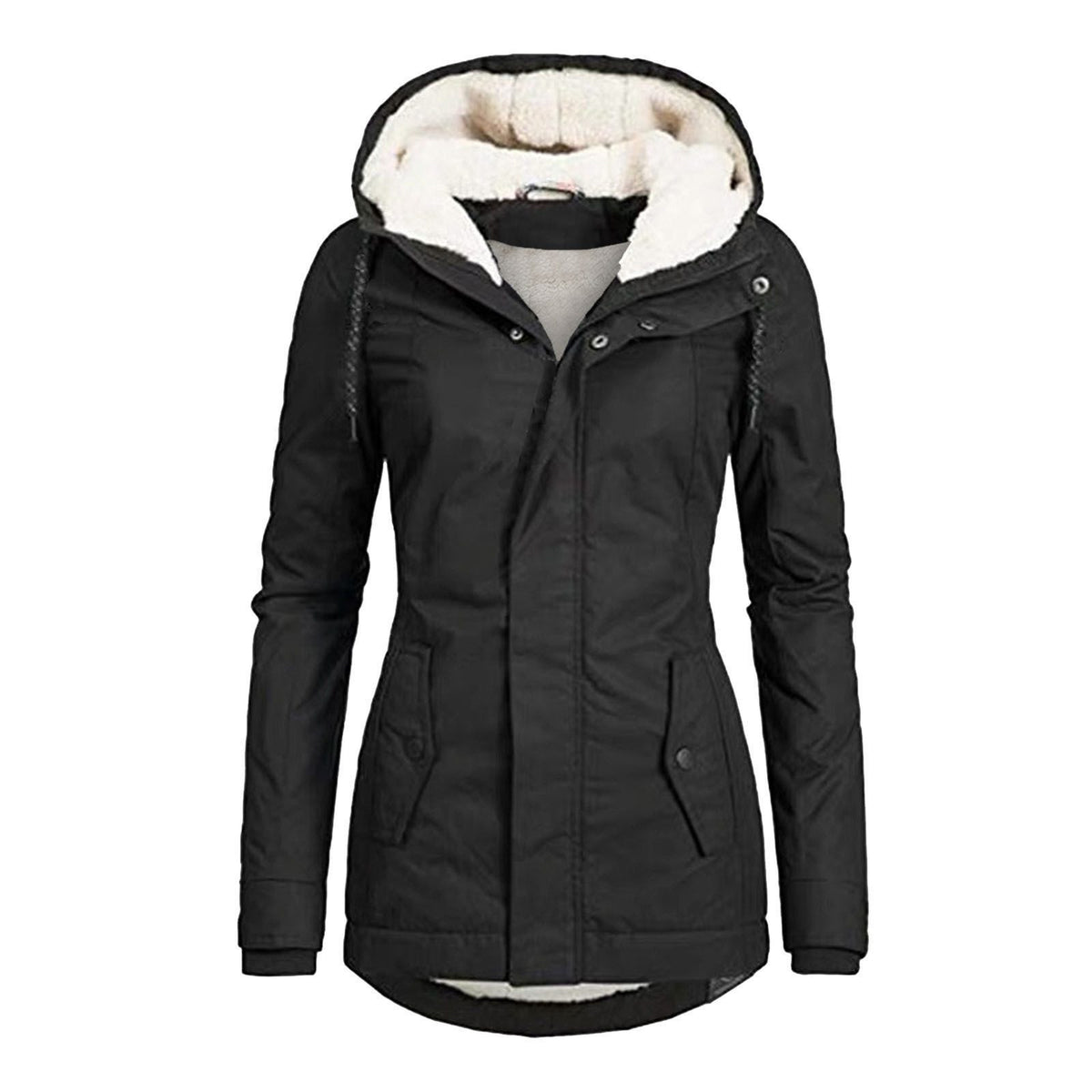 Fleece Lined Hooded Parka Jacket for Women