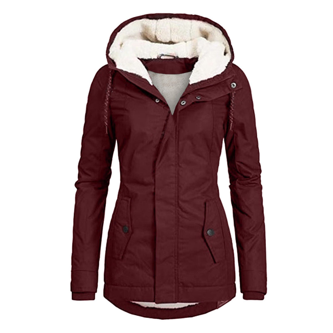 Fleece Lined Hooded Parka Jacket for Women