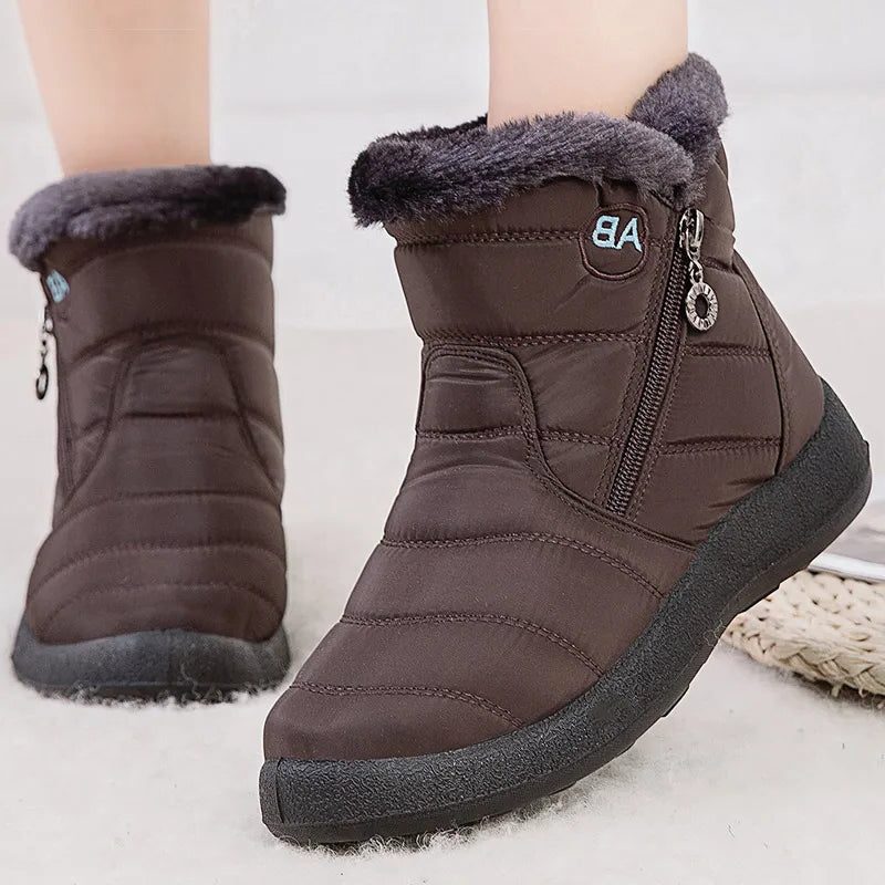Fleece-Lined Puffer Ankle Boots for Women