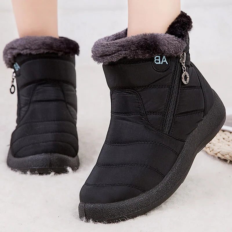 Fleece-Lined Puffer Ankle Boots for Women