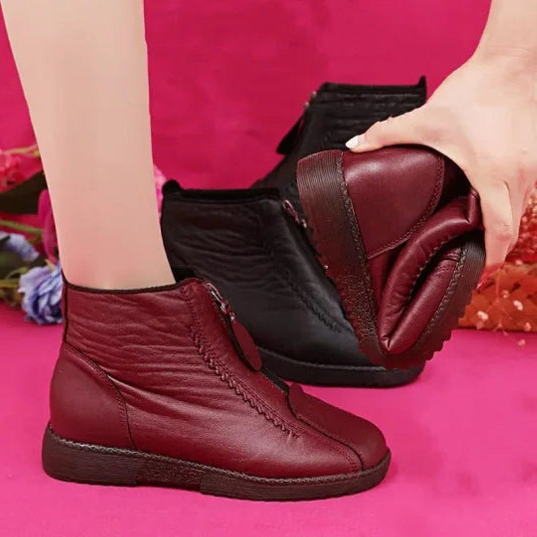 Fleece-Lined Zip-Up Ankle Boots for Women - View 3
