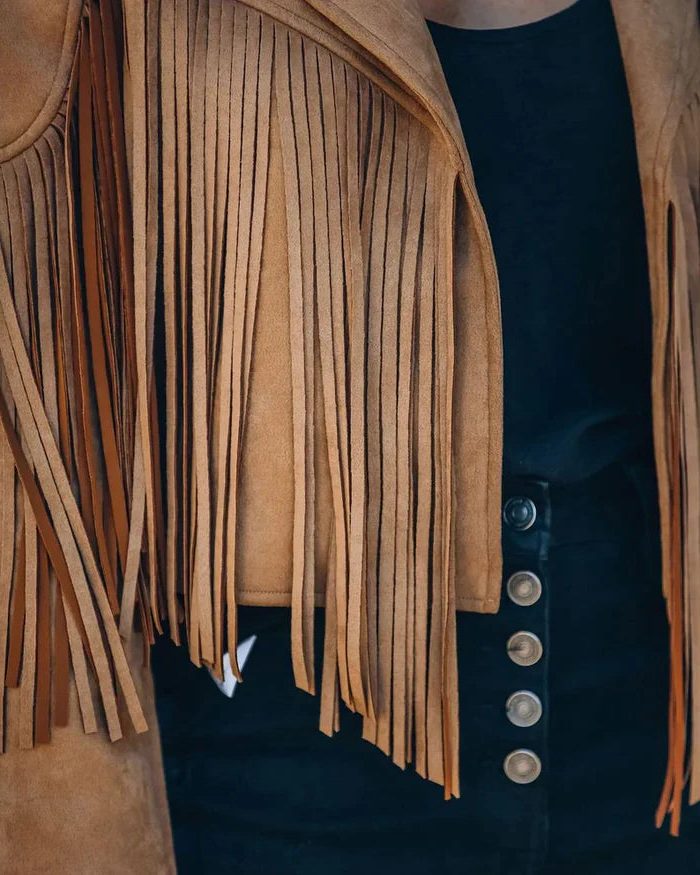 Fringe Cropped Blazer Jacket for Women - View 16