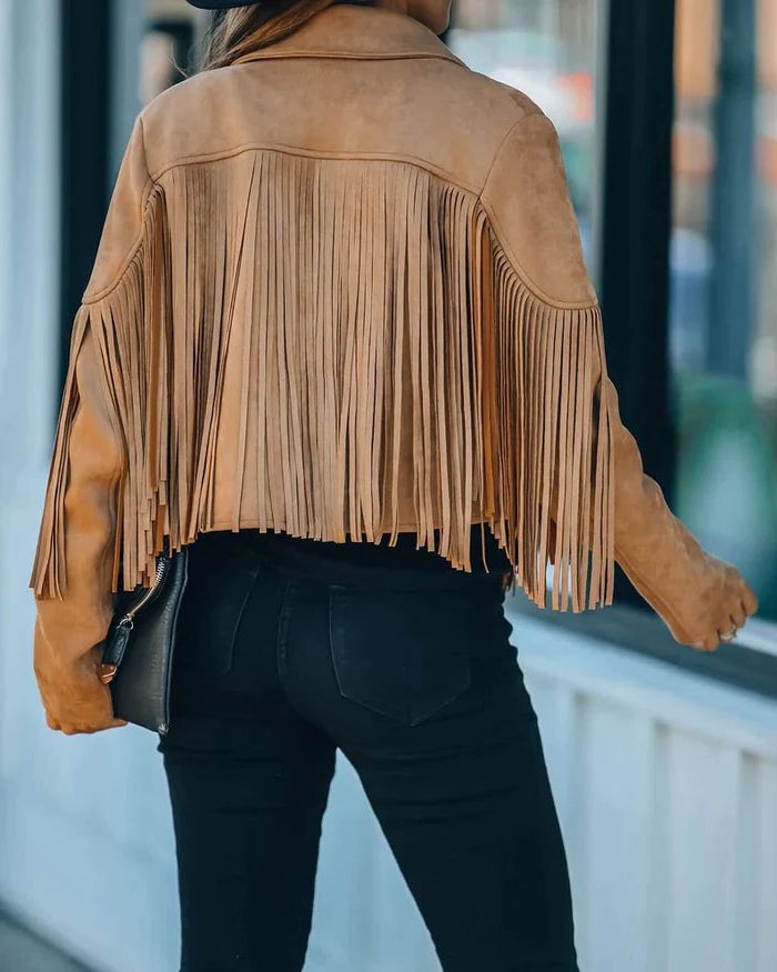 Fringe Cropped Blazer Jacket for Women - View 18