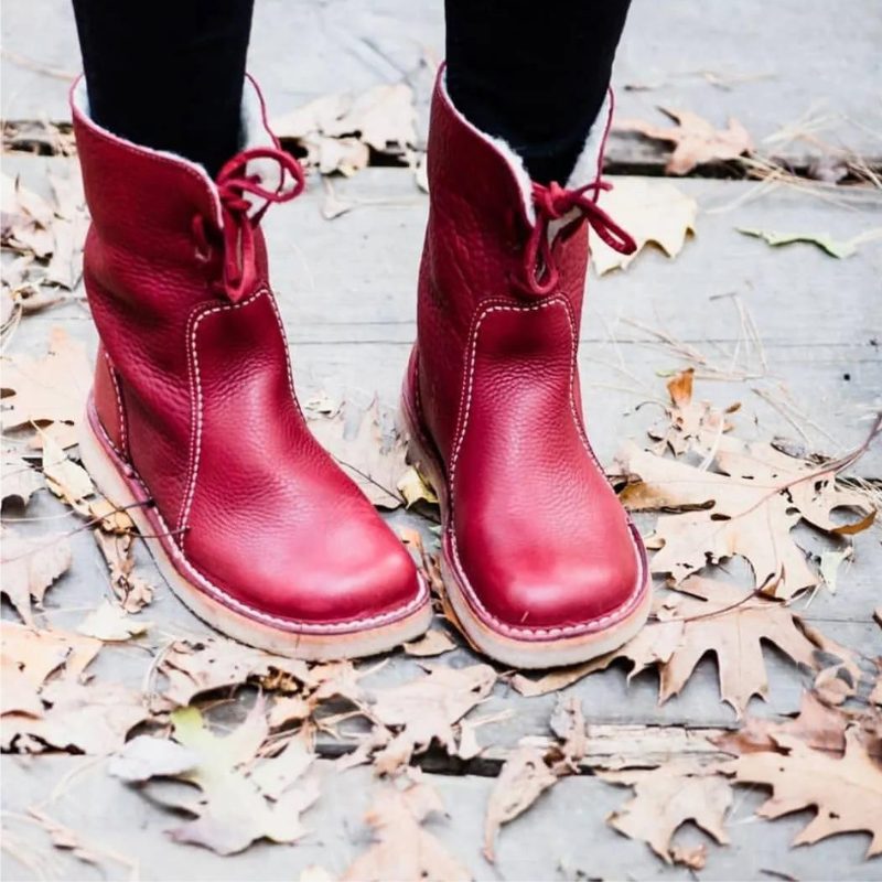 Fur-Lined Lace-Up Winter Boots for Women - View 6