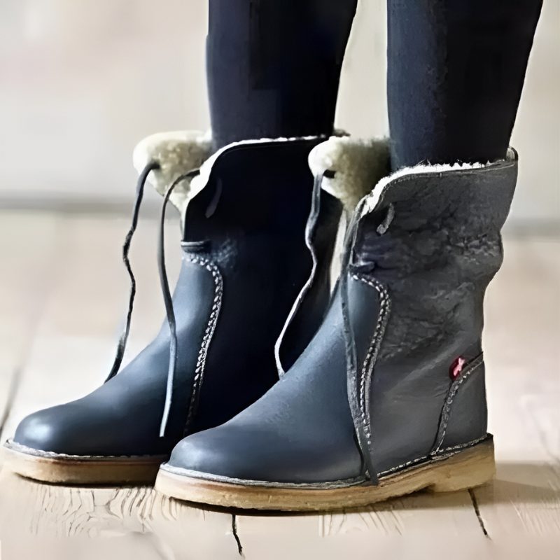Fur-Lined Lace-Up Winter Boots for Women - View 2