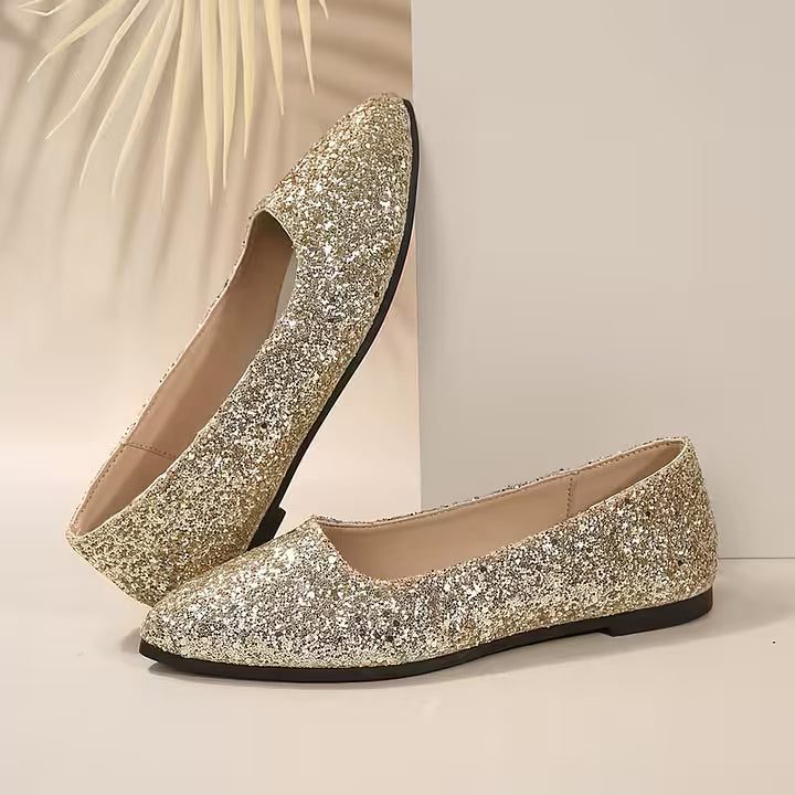 Glitter Pointed Toe Court Shoes for Women - View 6