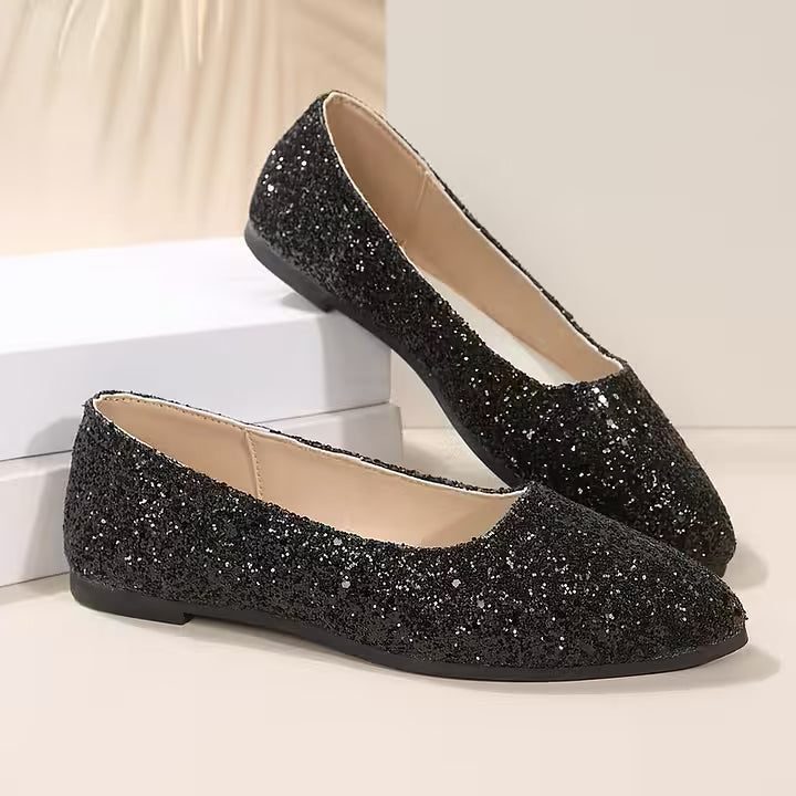 Glitter Pointed Toe Court Shoes for Women - View 7