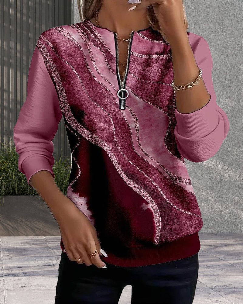 Half-Zip Sweatshirt with Sequin Print for Women - View 10