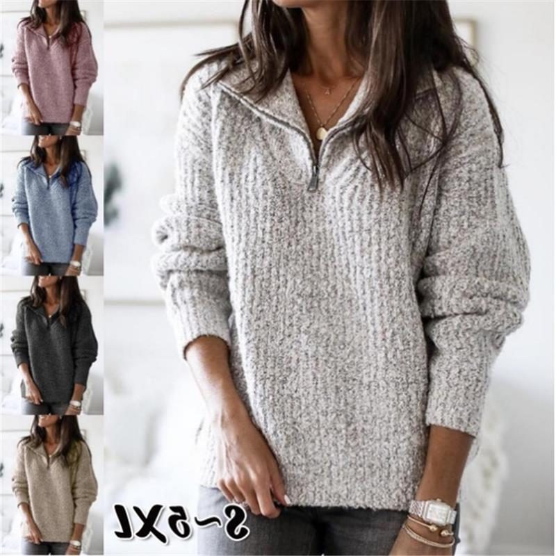 Half-Zip Textured Stand Collar Jumper for Women - View 7