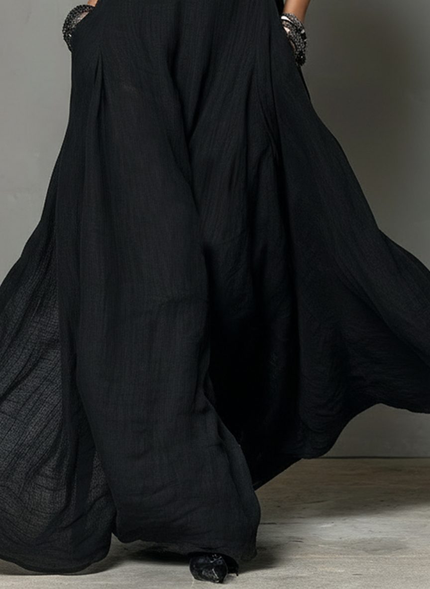 Halter Neck Sleeveless Linen Blend Maxi Dress for Women