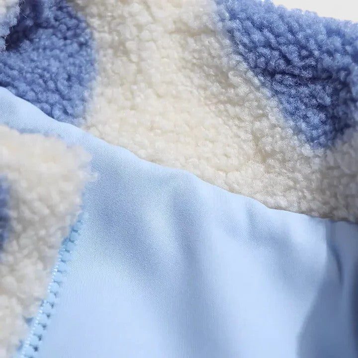 Heart Print Zip-Up Fleece Jacket for Women - View 5