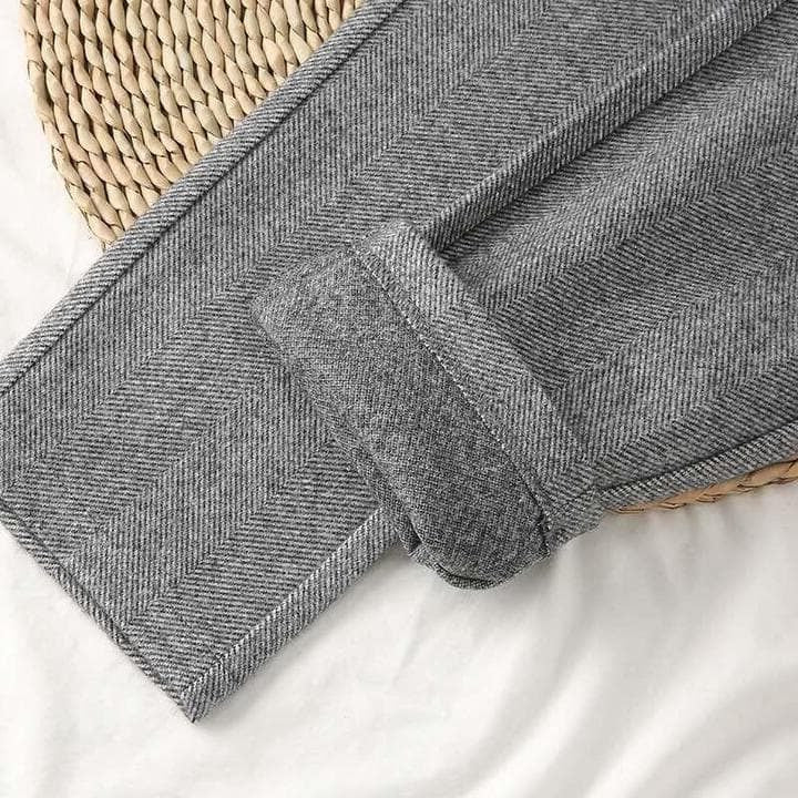 Herringbone Pleated Trousers for Men - Gray