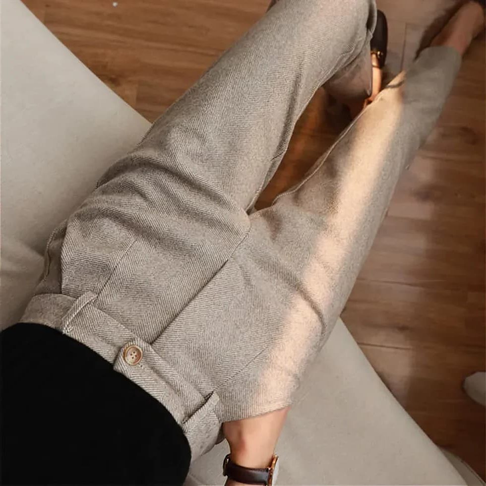 Herringbone Pleated Trousers for Men - View 4