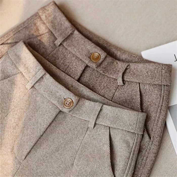 Herringbone Pleated Trousers for Men - View 6