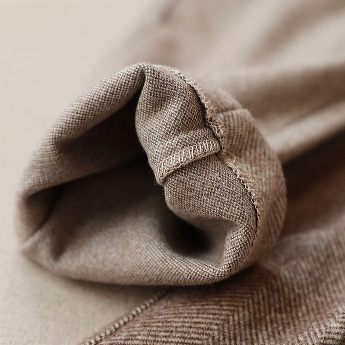 Herringbone Pleated Trousers for Men - View 8