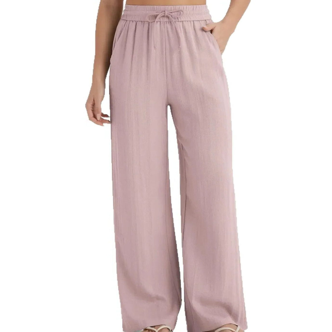 High-Rise Wide Leg Linen Pants for Women