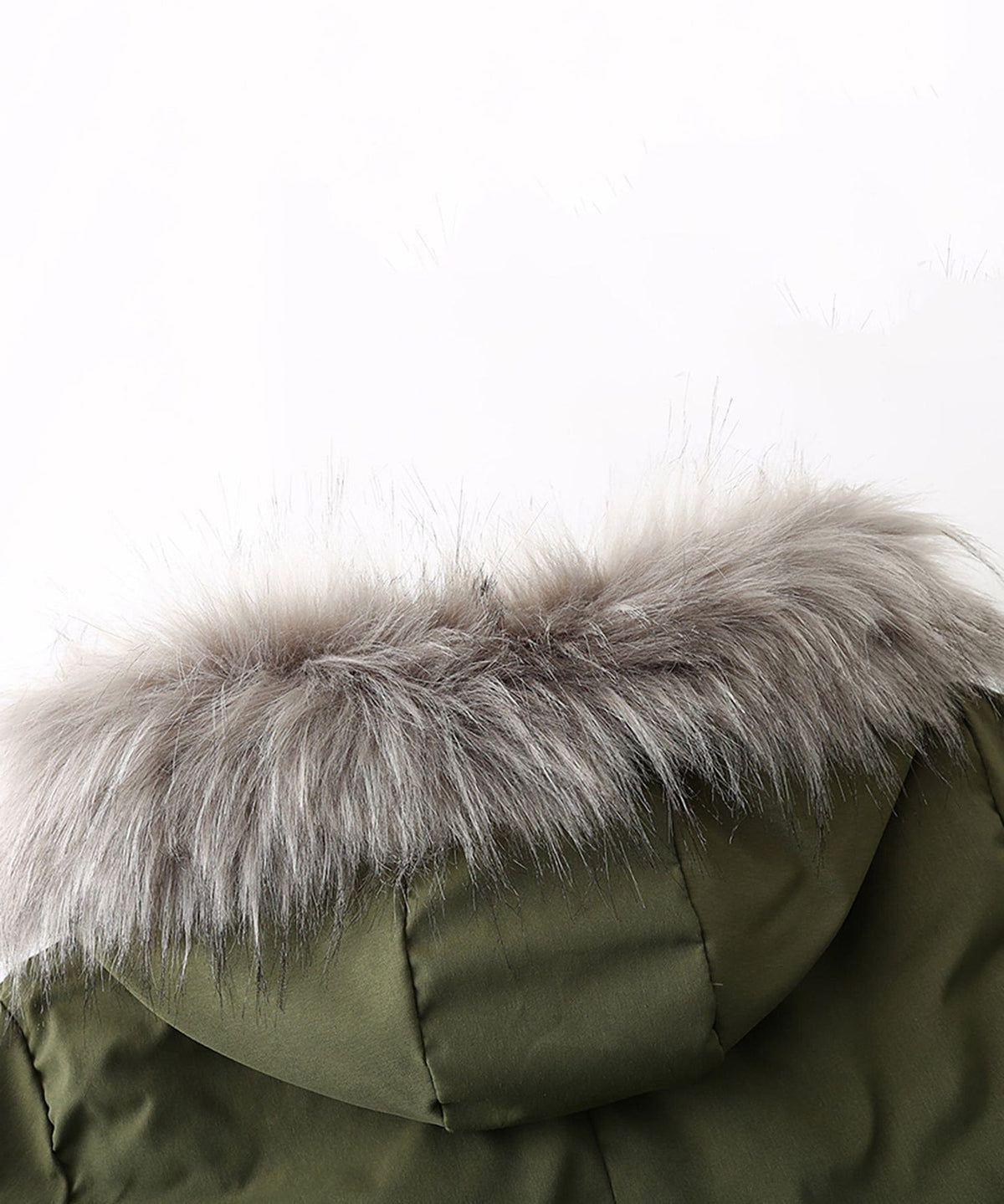 Hooded Long Winter Parka with Faux Fur Collar for Women - View 10
