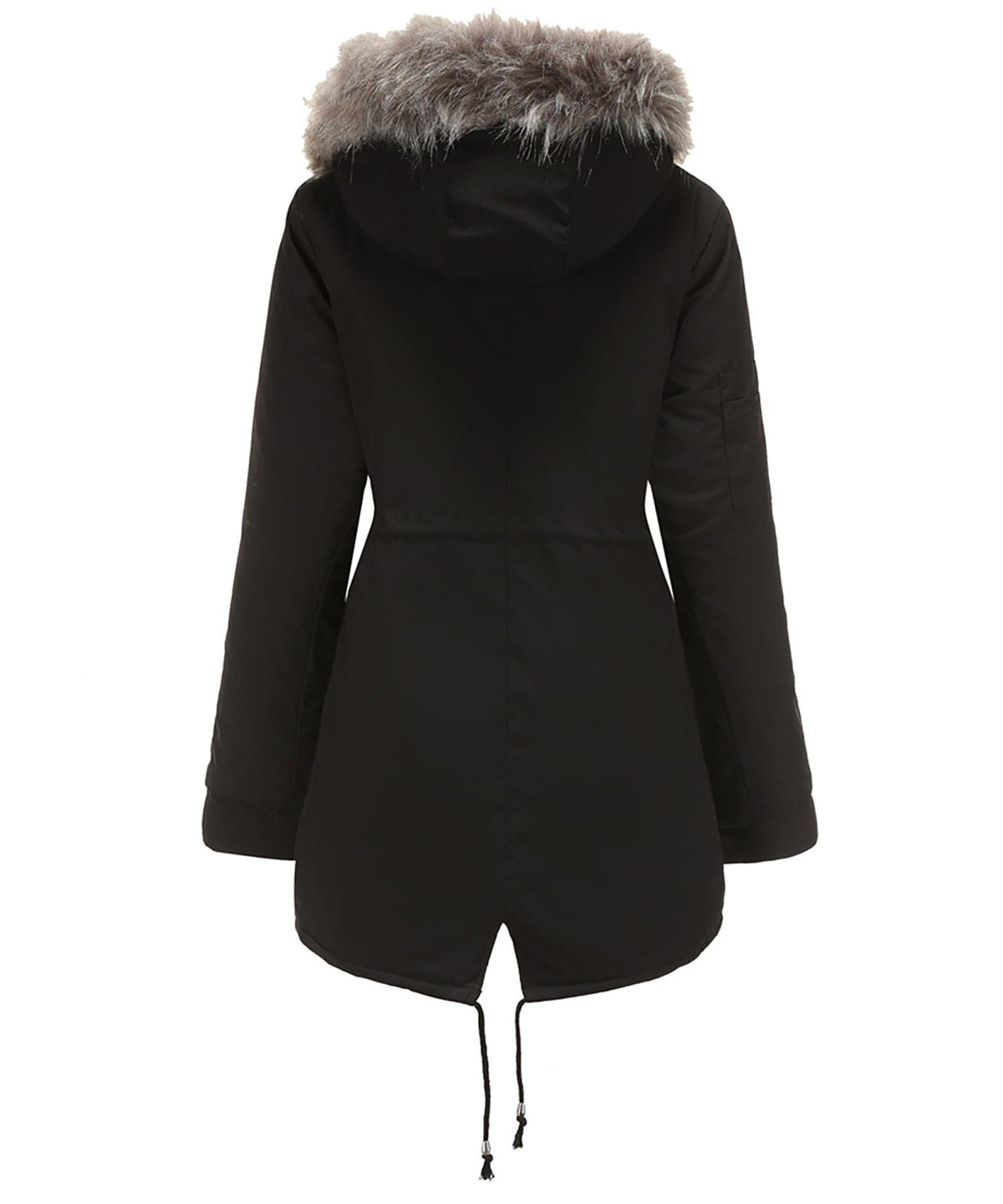 Hooded Long Winter Parka with Faux Fur Collar for Women - View 7