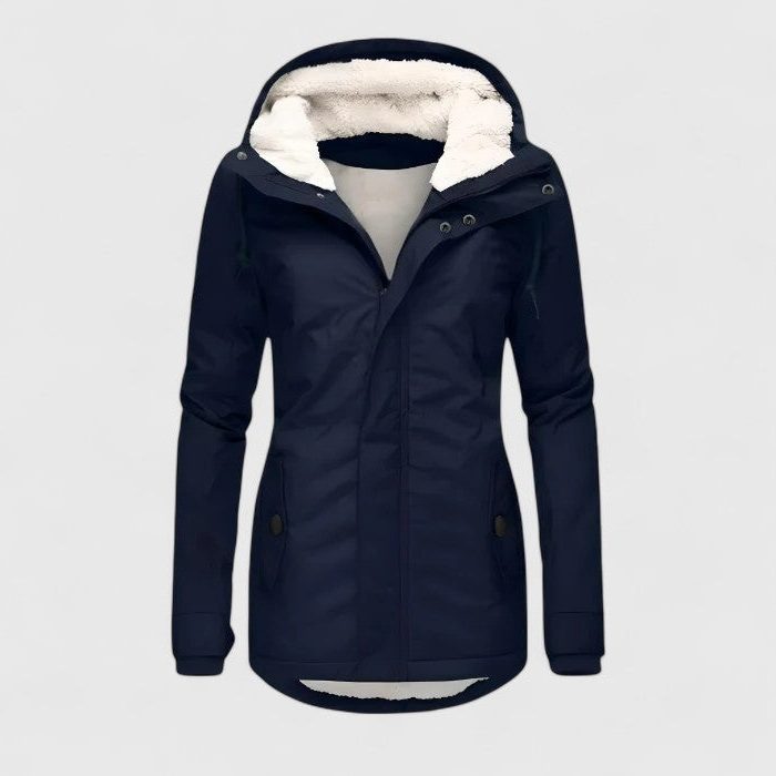 Hooded Longline Fleece-Lined Winter Coat for Women
