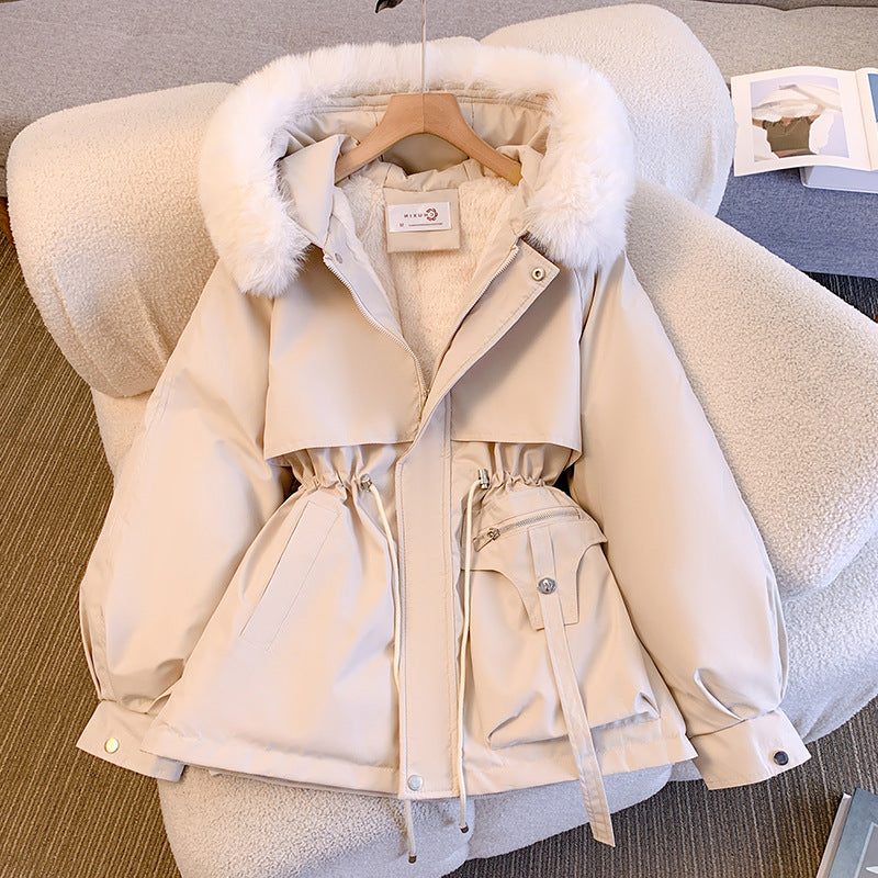 Hooded Longline Puffer Coat for Women - White