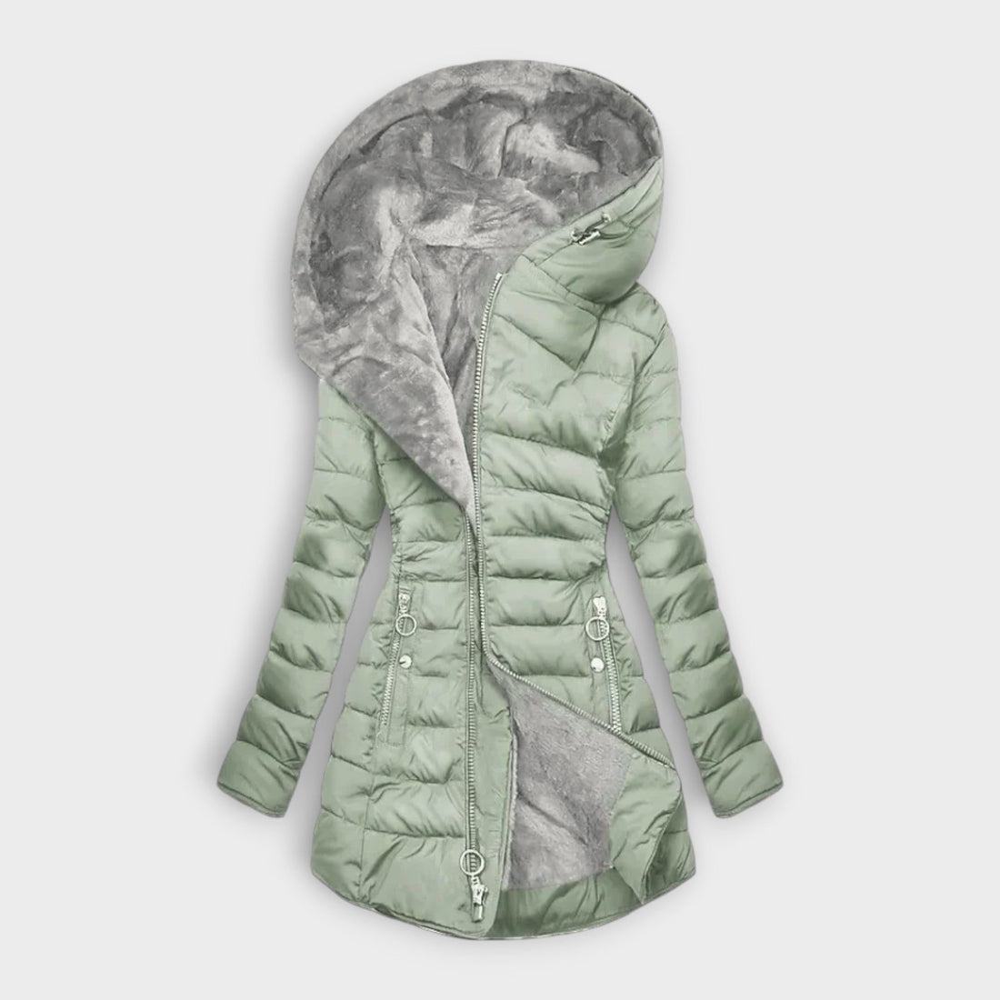 Hooded Longline Puffer Jacket for Women