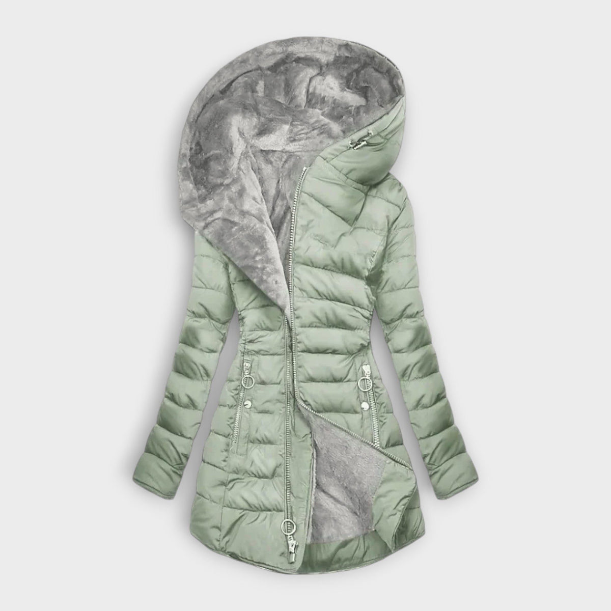 Hooded Longline Puffer Jacket for Women
