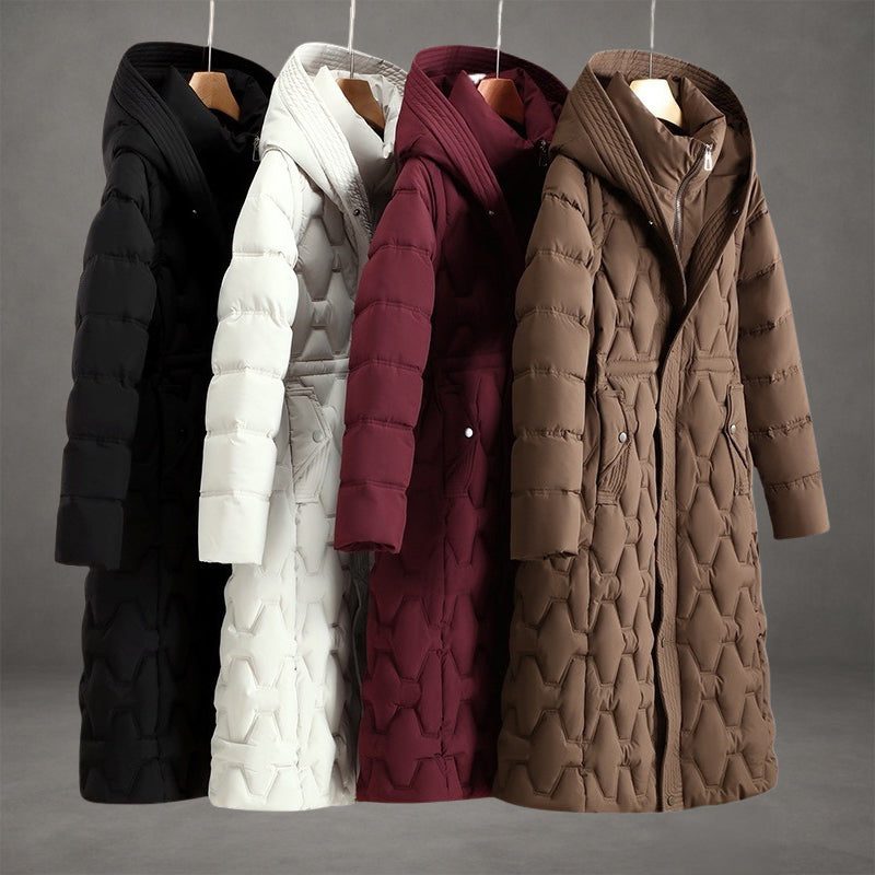 Hooded Longline Quilted Puffer Coat for Women - View 9