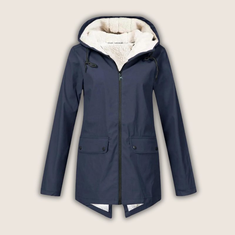 Hooded Longline Rain Jacket for Women