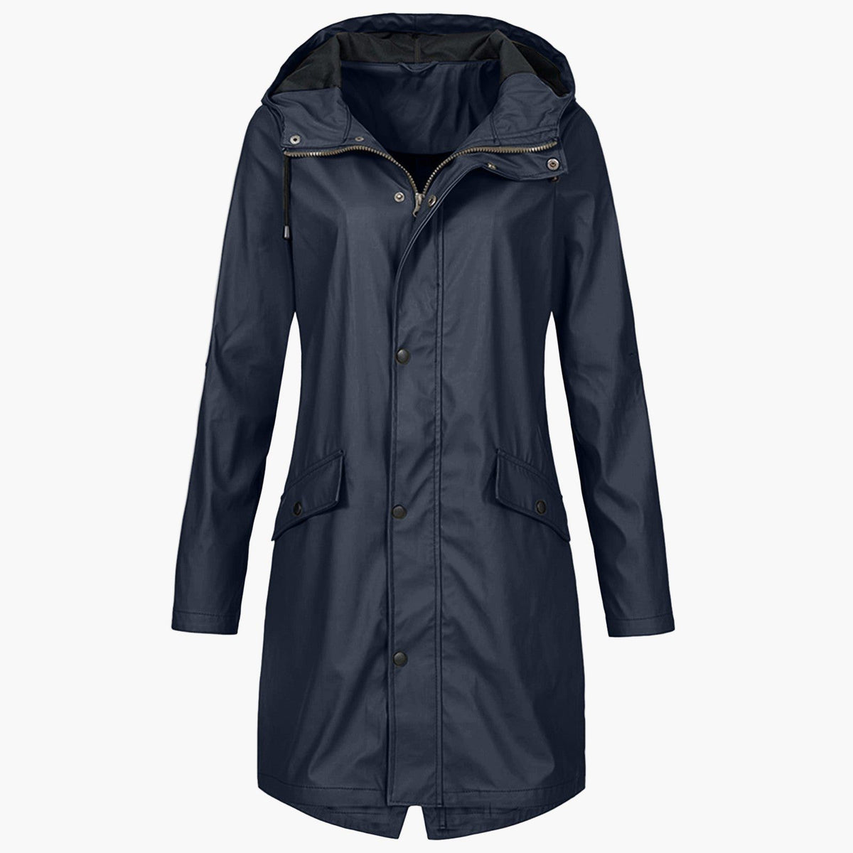 Hooded Longline Raincoat for Women