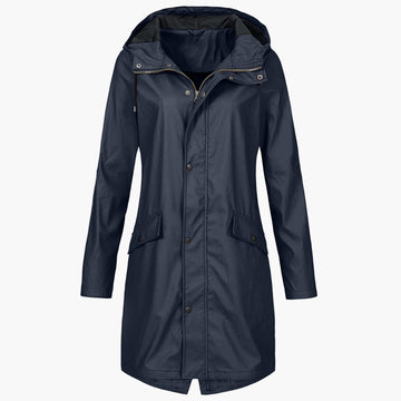 Hooded Longline Raincoat for Women