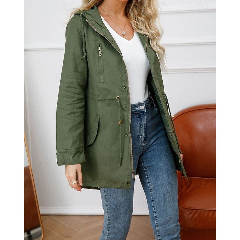 Hooded Longline Utility Coat for Women - View 3