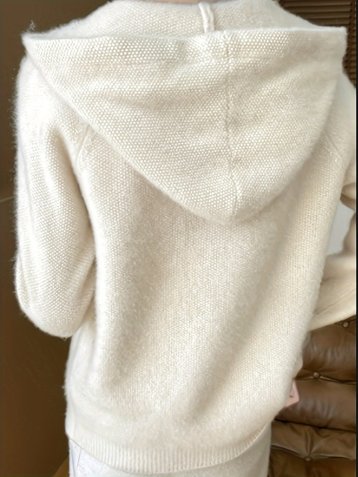 Hooded Zip-Up Long Cardigan for Women - View 3