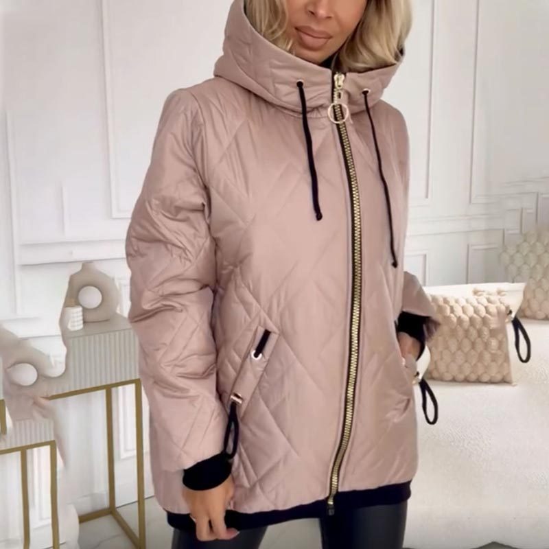 Hooded Zip-Up Puffer Jacket for Women