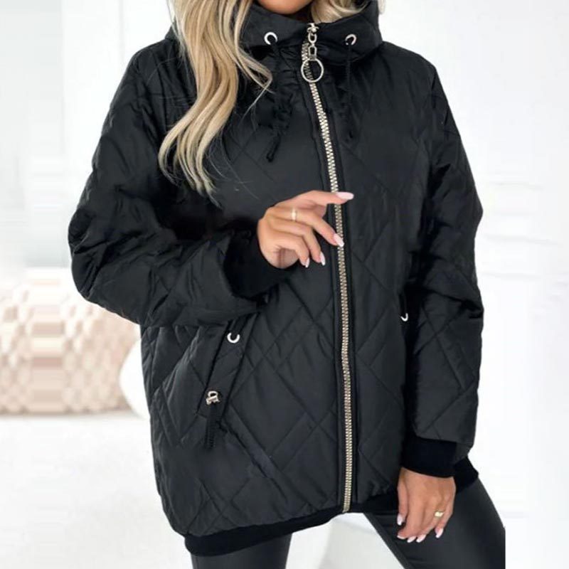 Hooded Zip-Up Puffer Jacket for Women - View 3