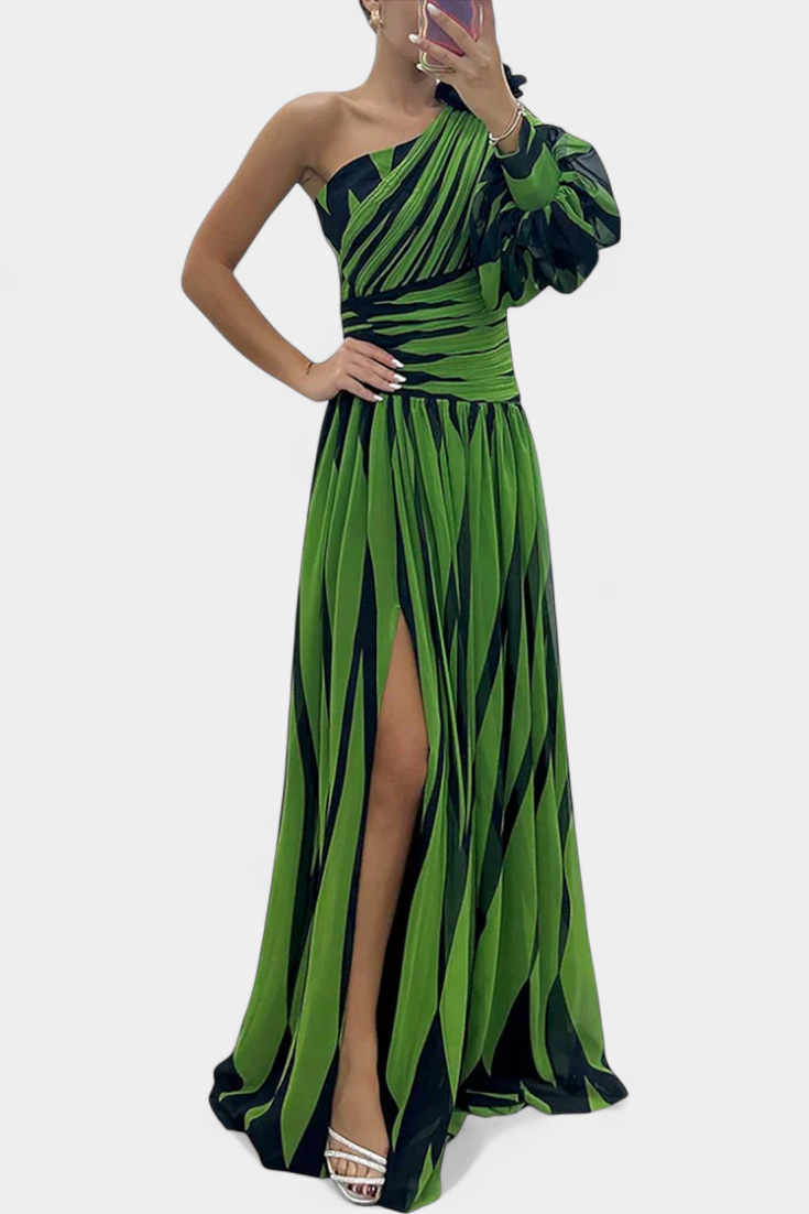 One-Shoulder Striped Maxi Dress for Women
