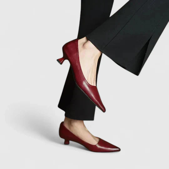 Block Heel Pointed Toe Pumps for Women