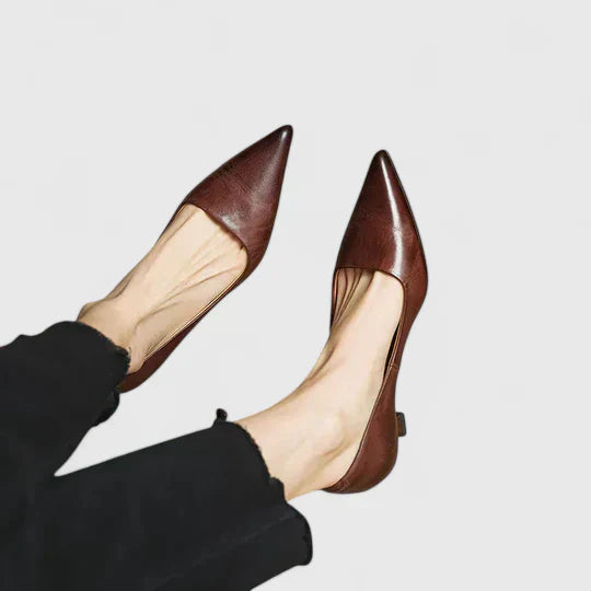 Block Heel Pointed Toe Pumps for Women