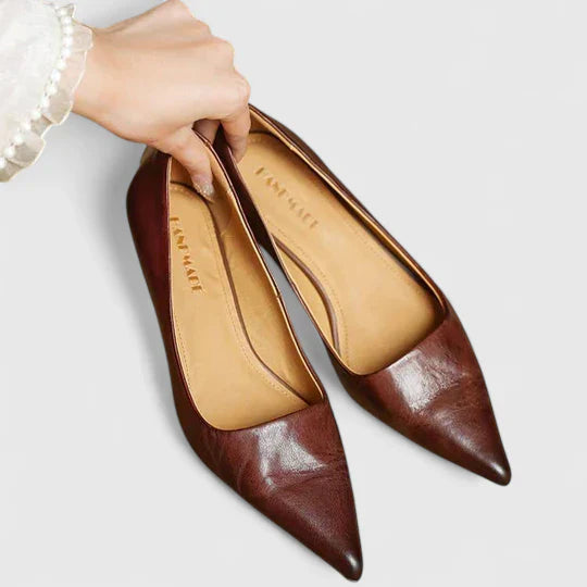 Block Heel Pointed Toe Pumps for Women