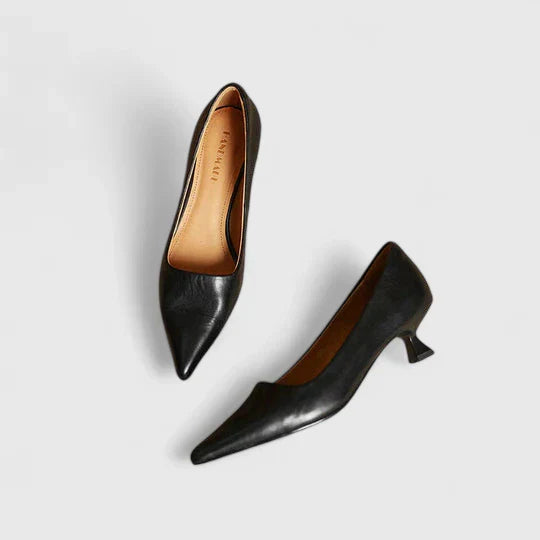 Block Heel Pointed Toe Pumps for Women