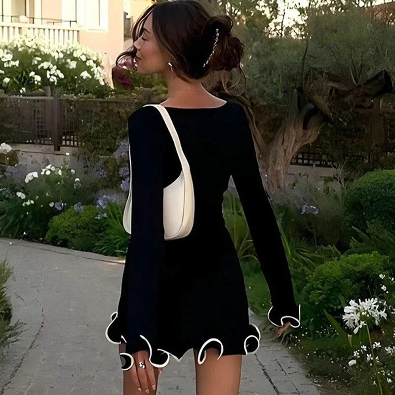 Ruffle Slim Waist Dress for Women