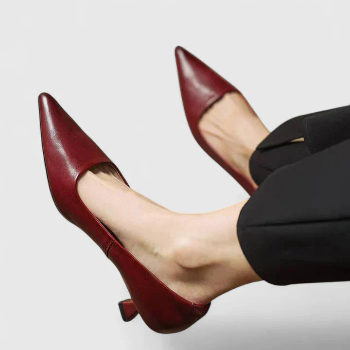 Block Heel Pointed Toe Pumps for Women