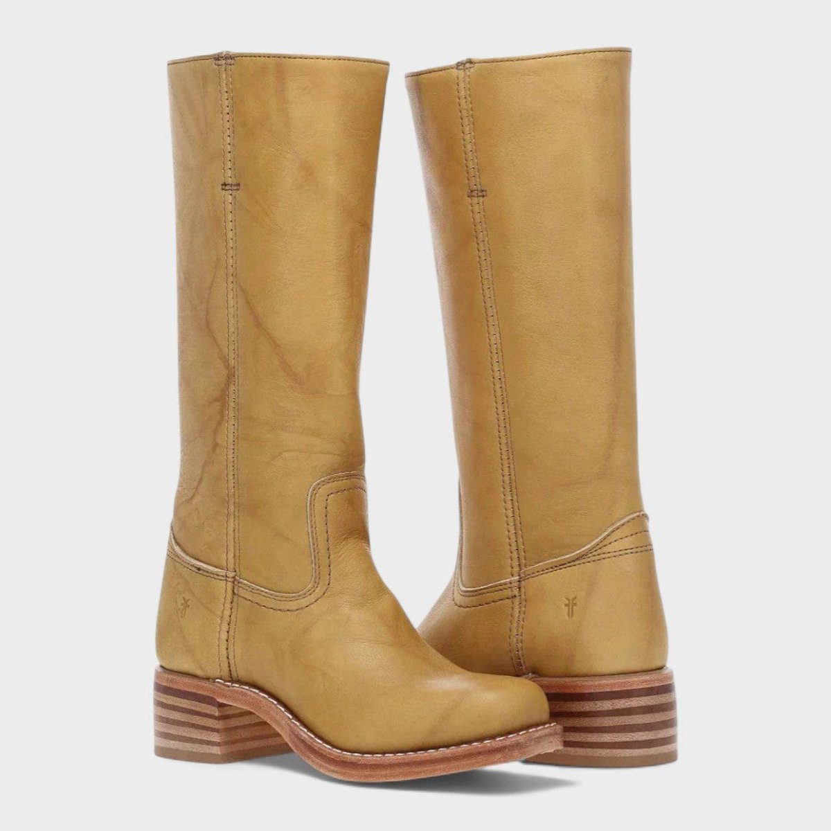 Knee High Block Heel Western Boots for Women - Yellow