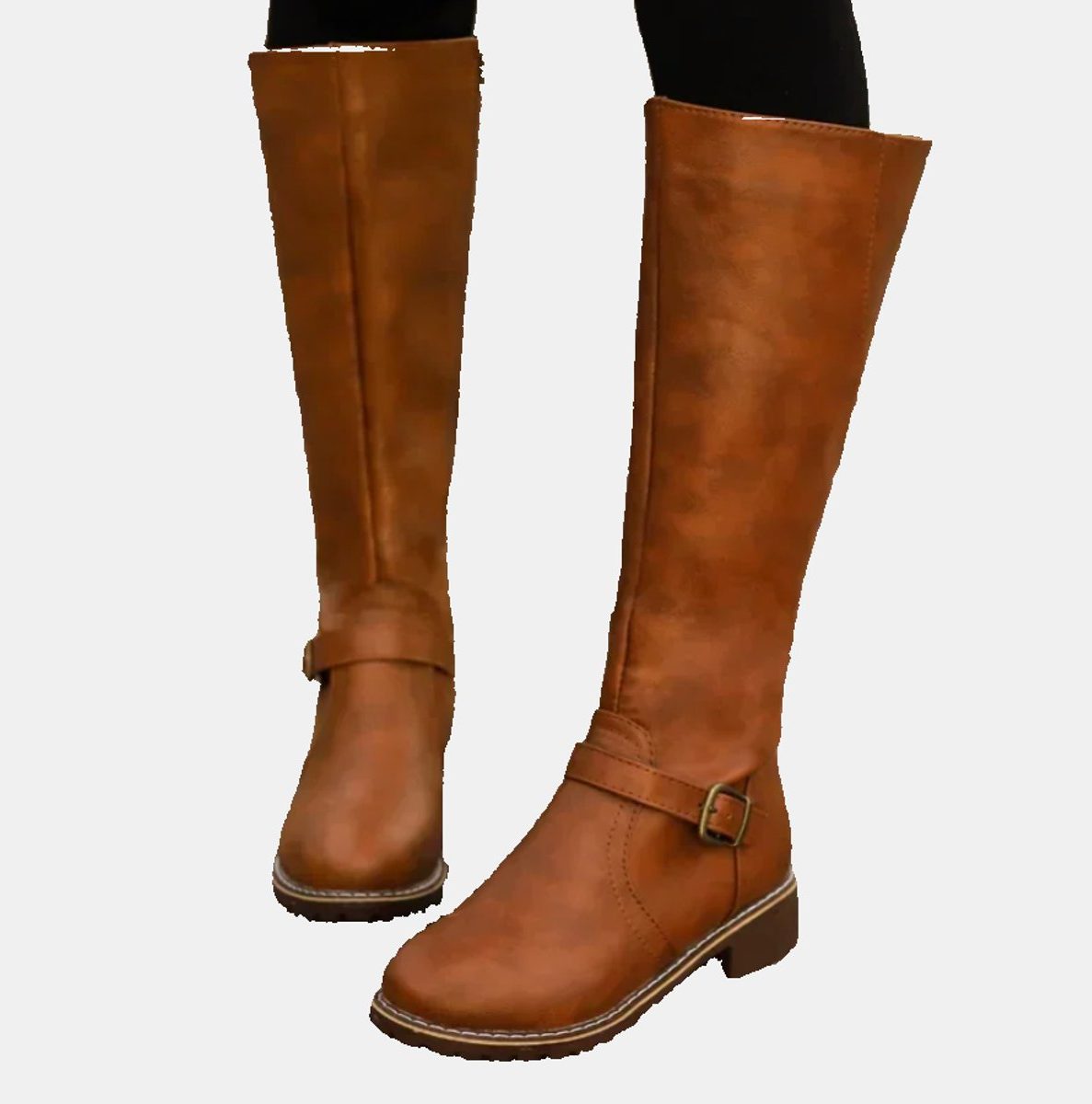 Knee High Buckle Strap Riding Boots for Women - View 2
