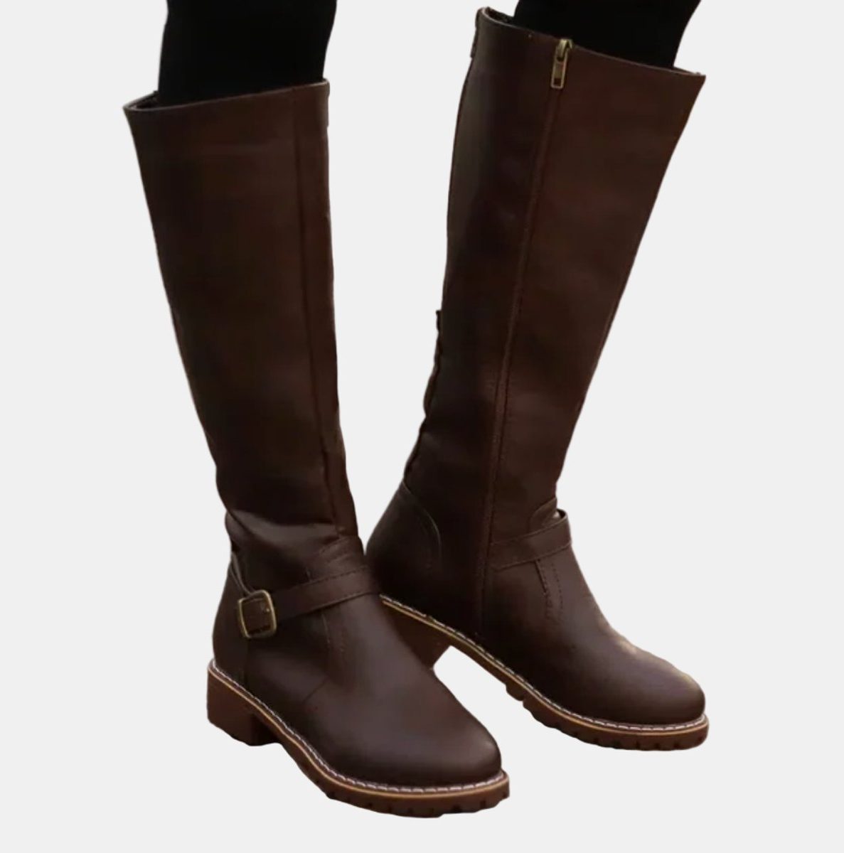 Knee High Buckle Strap Riding Boots for Women - View 3