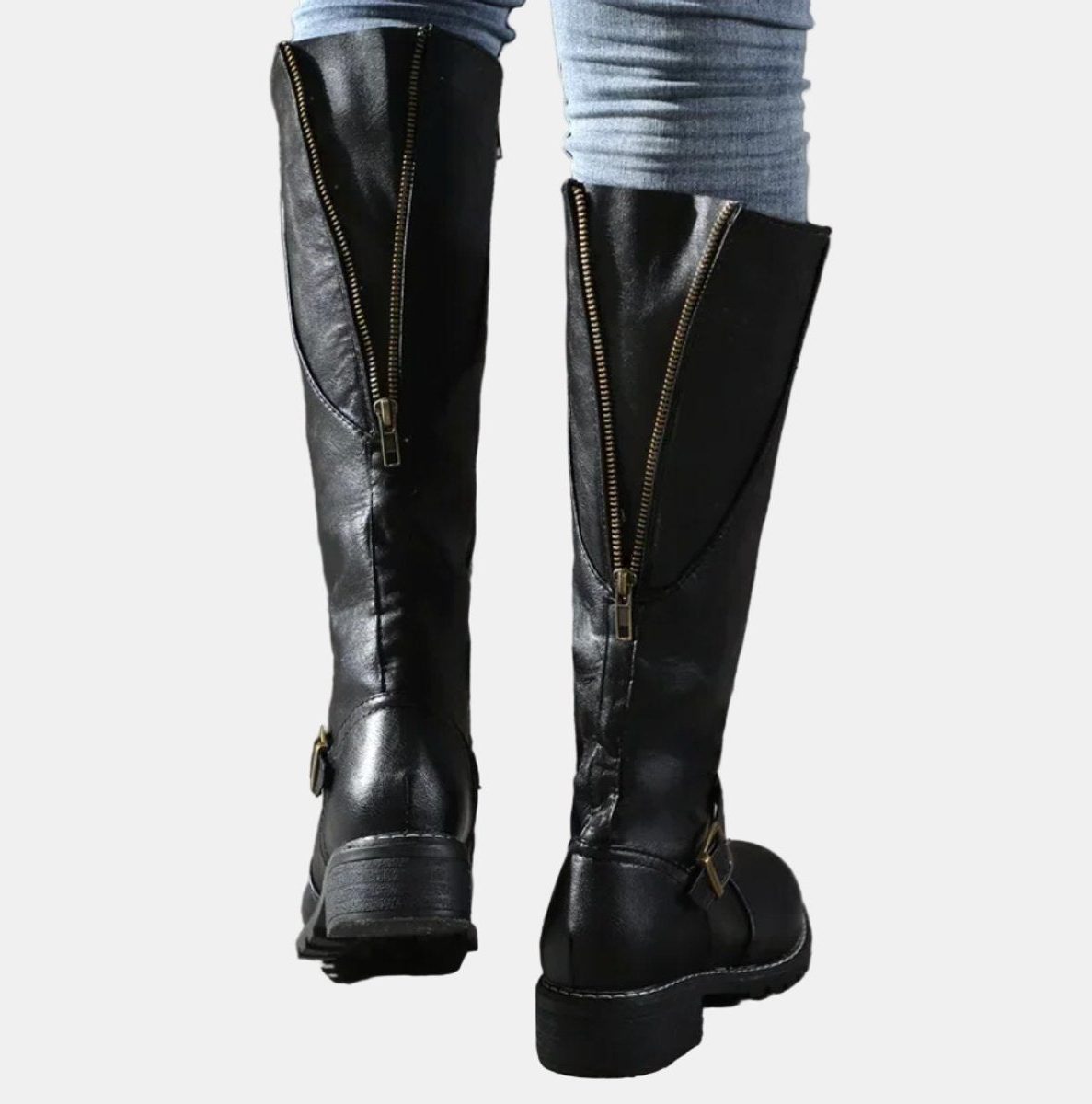 Knee High Buckle Strap Riding Boots for Women - View 8