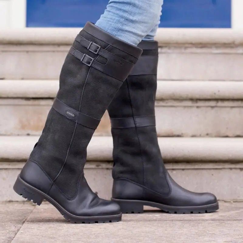 Knee High Pull-On Leather Boots for Women
