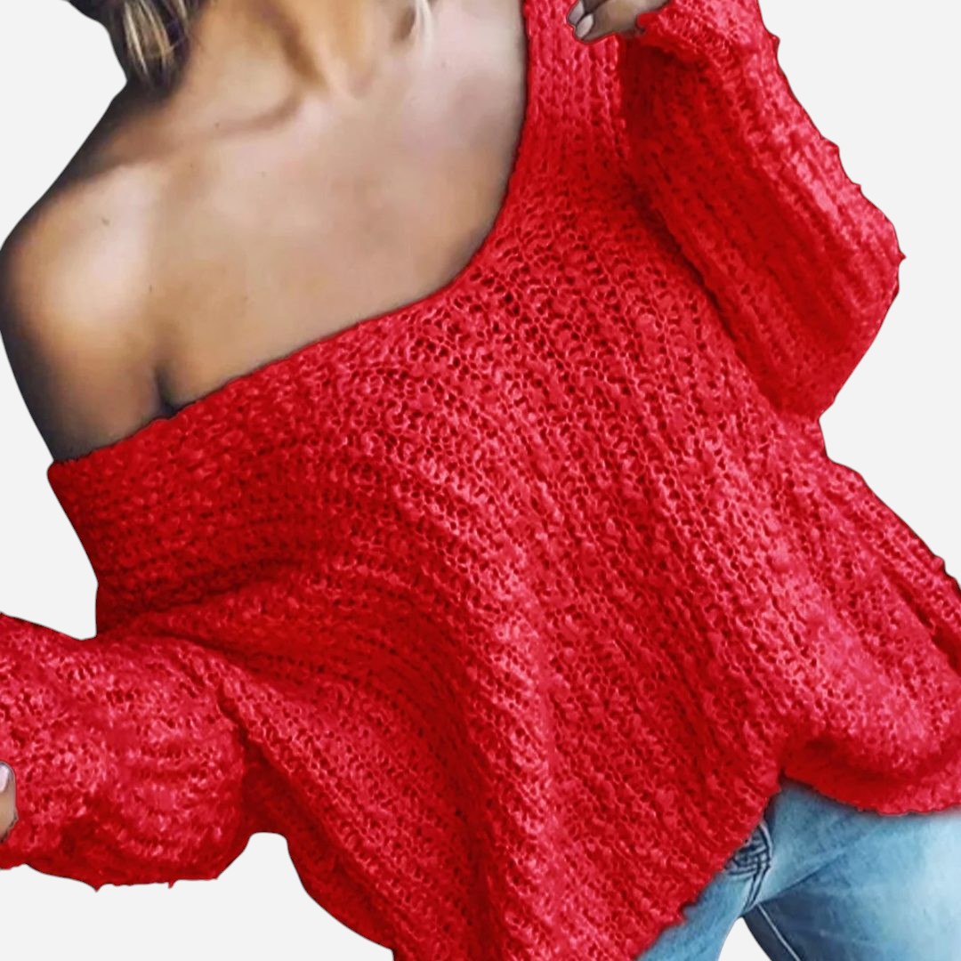 Knit Drop Shoulder Sweater for Women