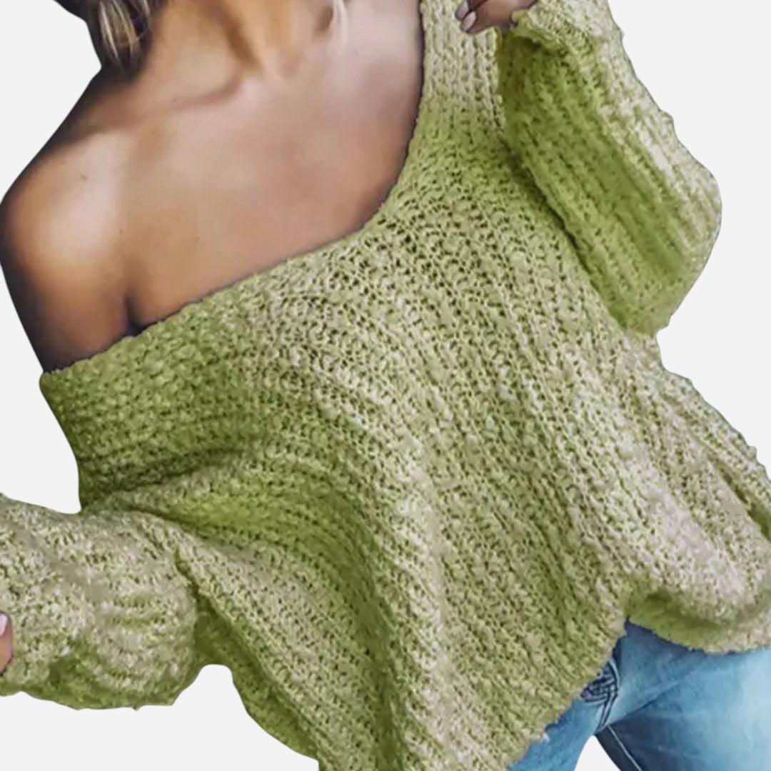 Knit Drop Shoulder Sweater for Women